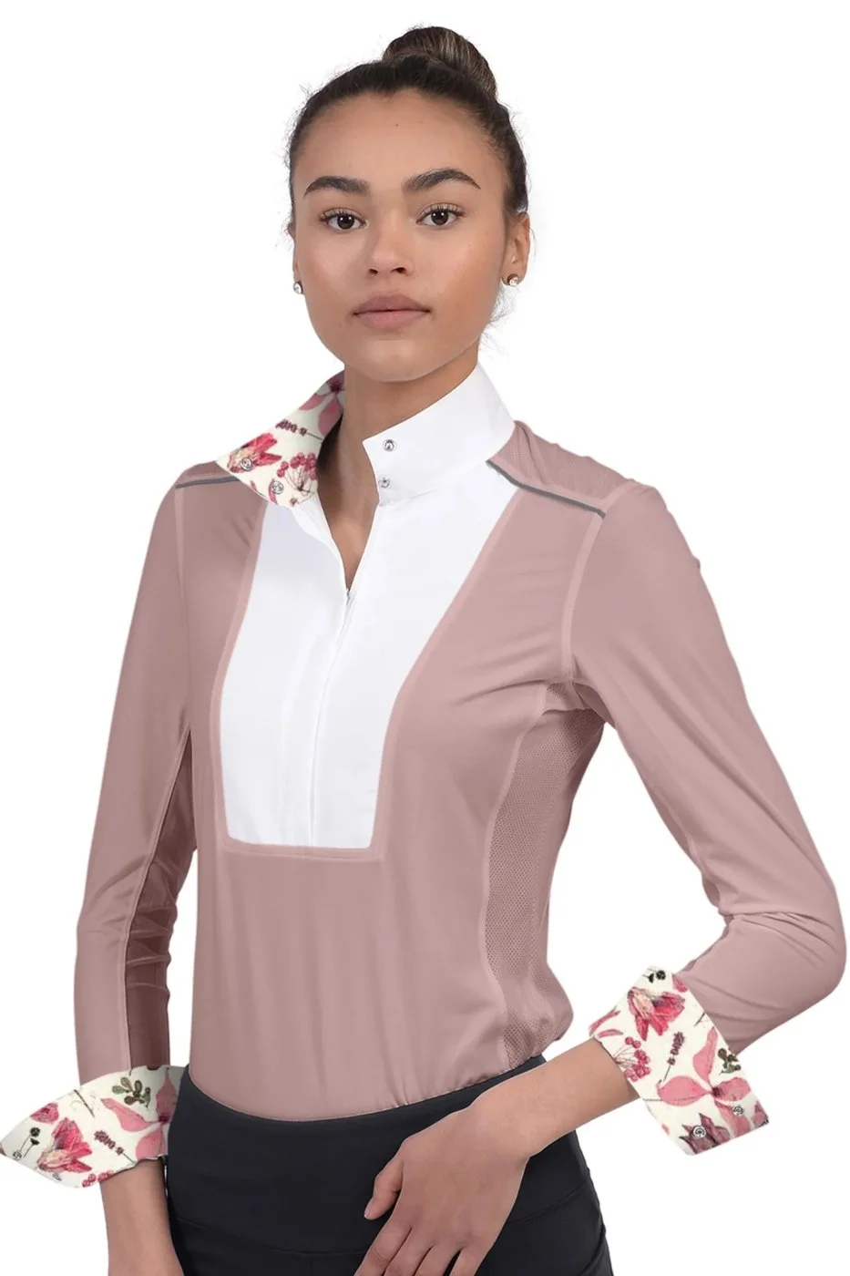 Chestnut Bay SkyCool Liberty Long Sleeve Show Shirt In Rosepink