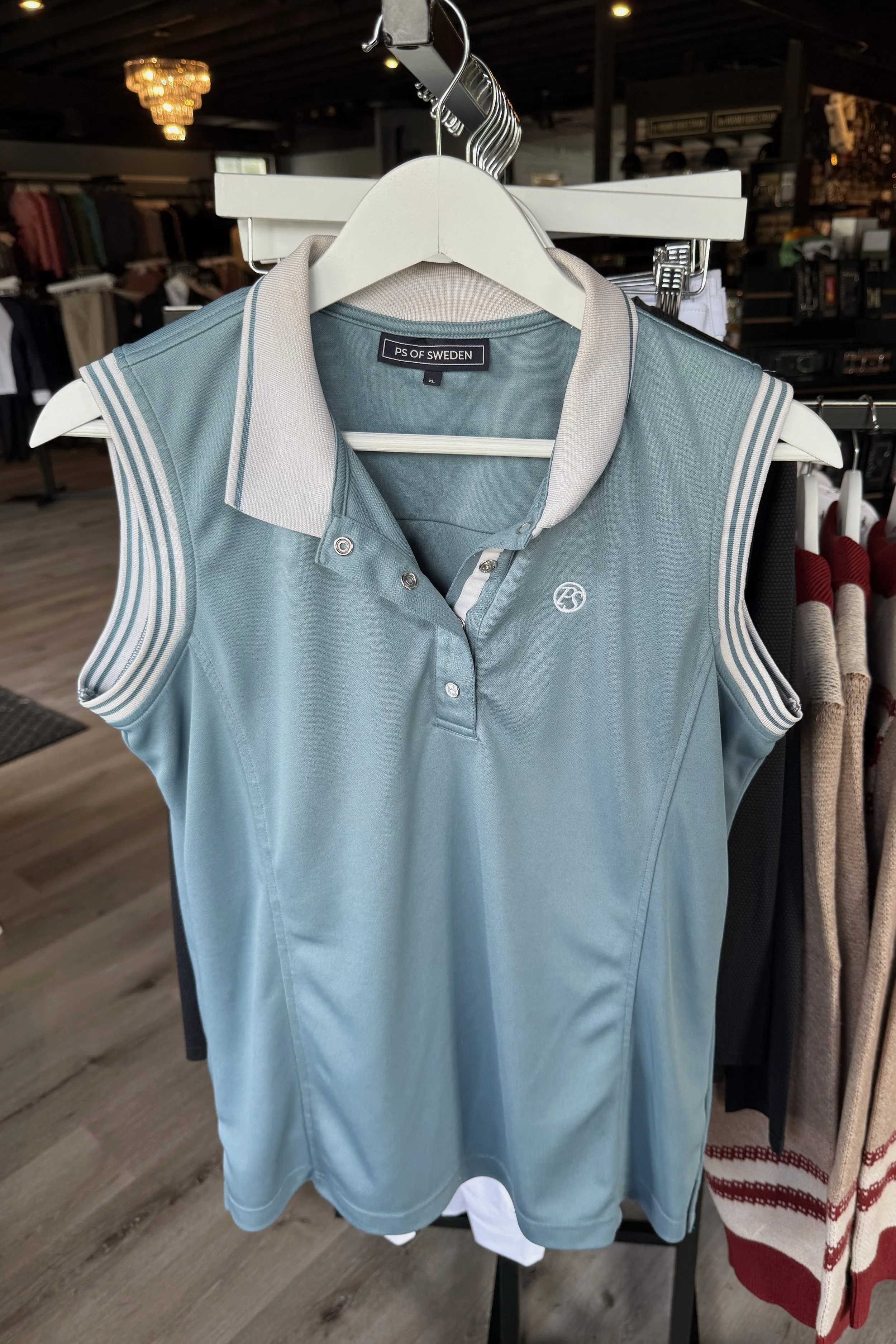 PS Of Sweden Minna Polo Shirt In Aqua - XL
