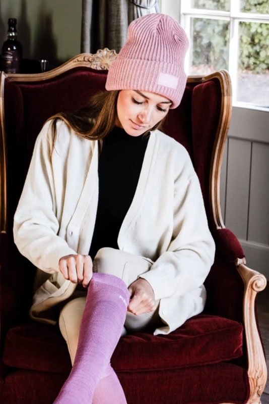 Kentucky Horsewear Glitter Tall Boot Socks In Soft Rose - 2nd Round Equestrian