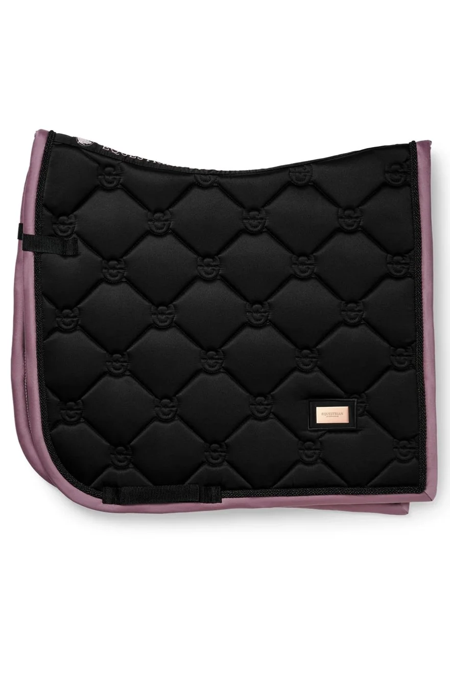 Equestrian Stockholm Dressage Saddle Pad In Black Blush - Full