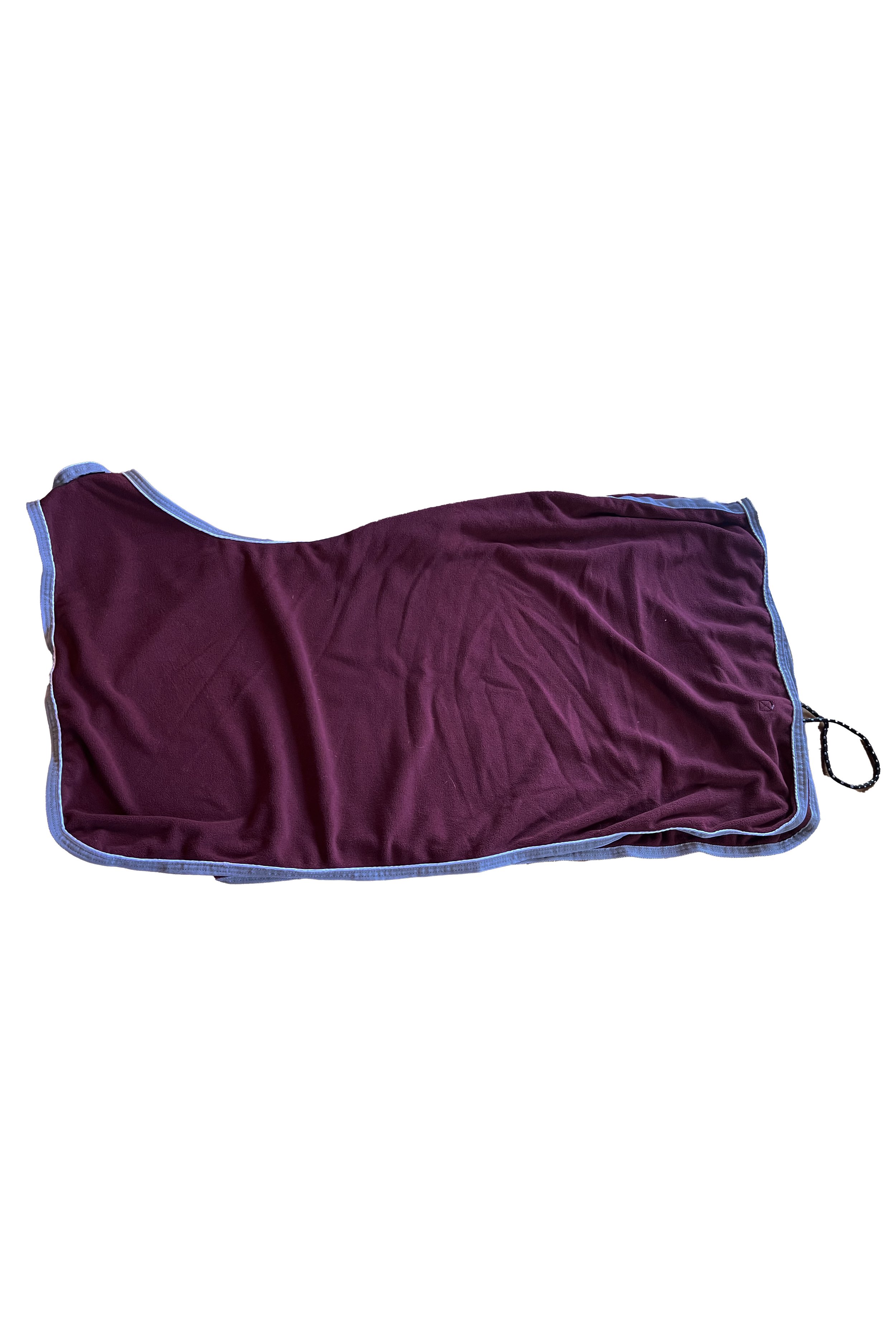 Smartpak Fleece Quarter Sheet In Burgundy With Grey Trim - Oversize - 2nd Round Equestrian