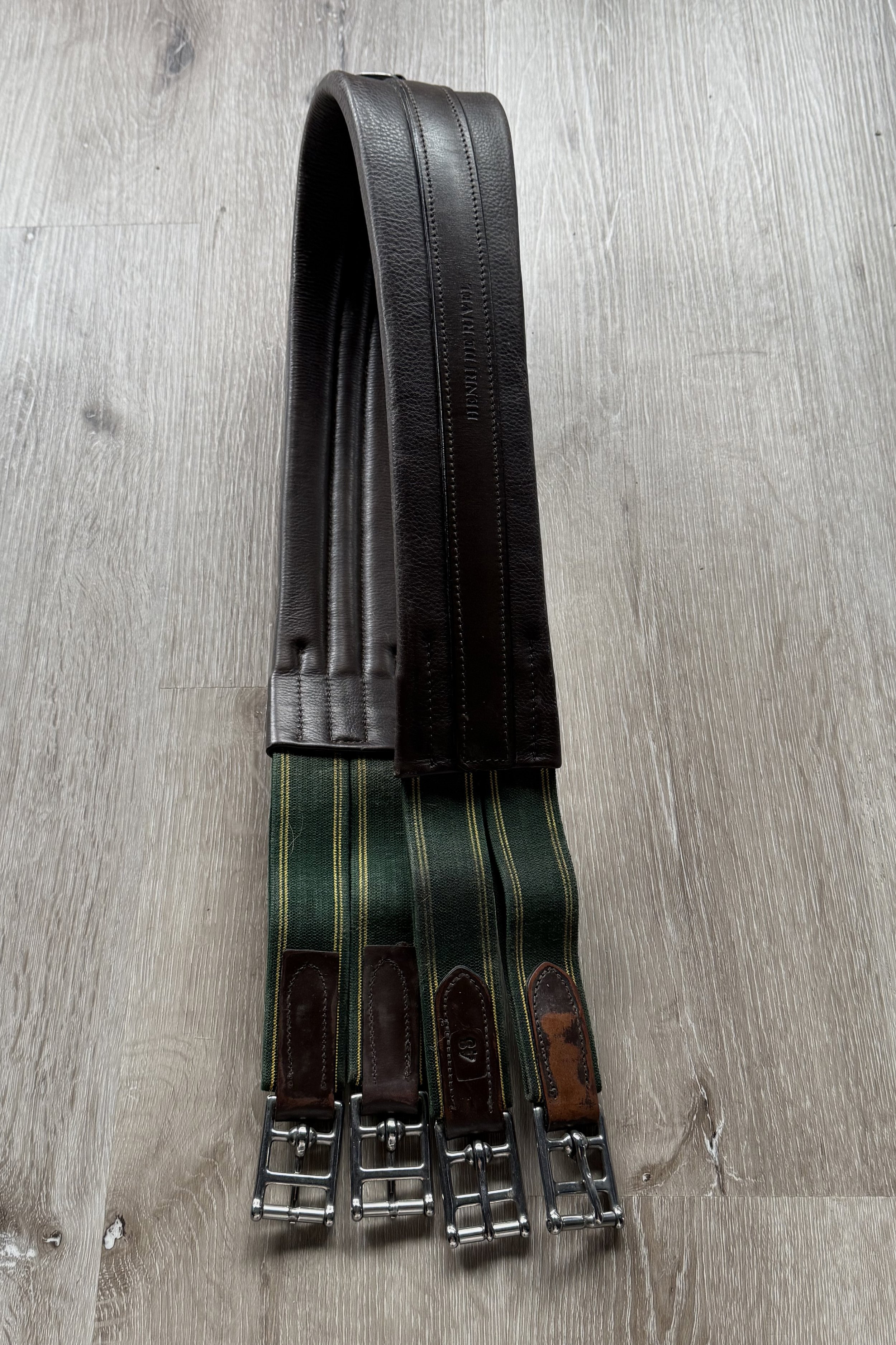 Henri De Rivel Advantage Overlay Leather Girth In Brown - 48"