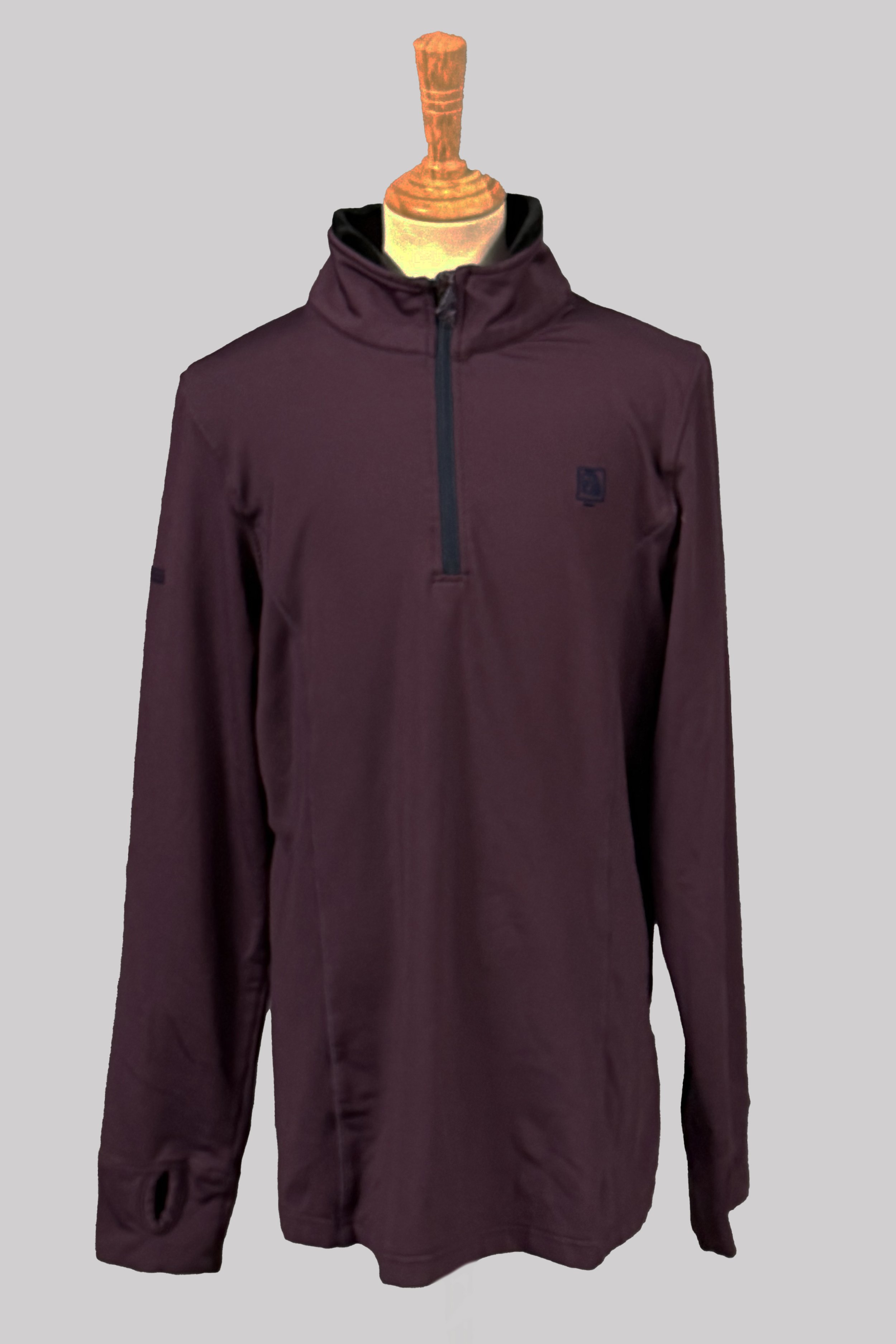 Romfh Fleece Lined 1/4 Zip In Plum & Navy - Large