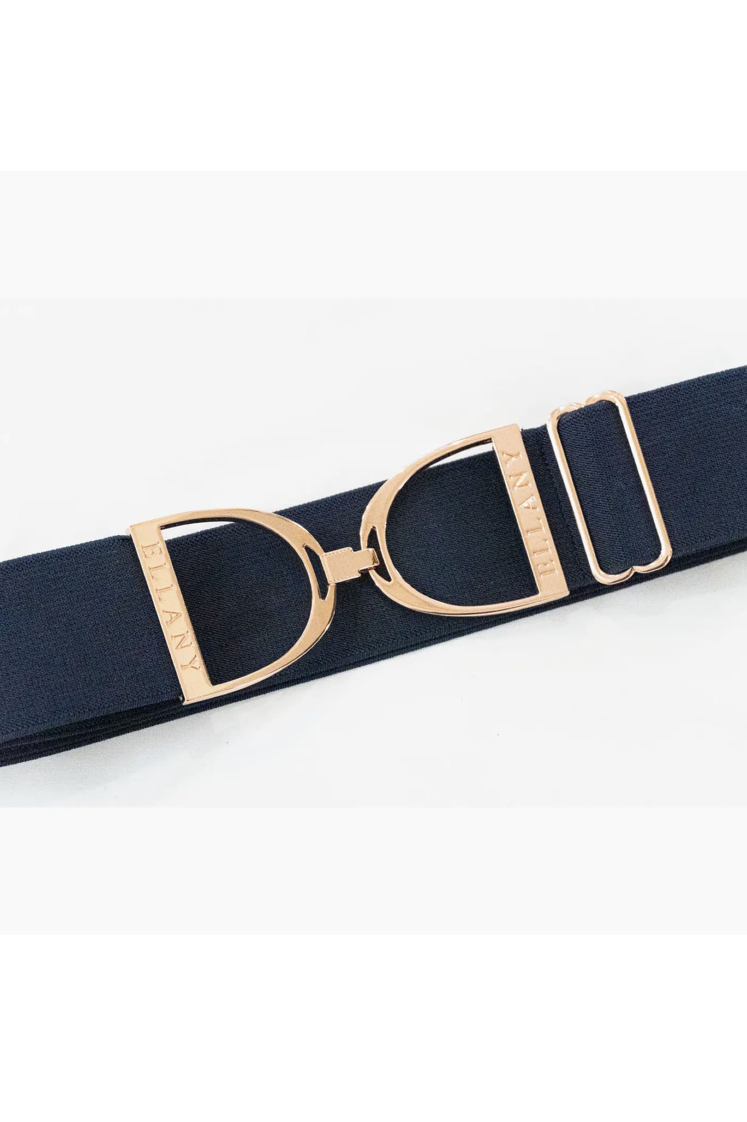 Ellany Stirrup Elastic Belt In Navy & Rose Gold 2" - Size Youth - Adult 2XL - 2nd Round Equestrian