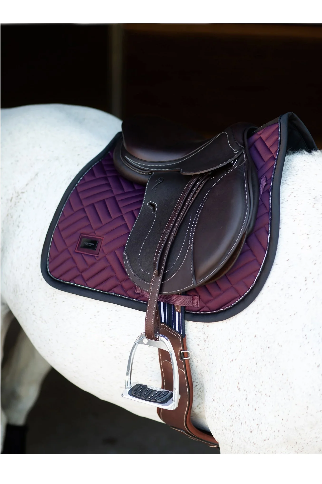 Equestrian Stockholm Jump Saddle Pad In Modern Purple Night