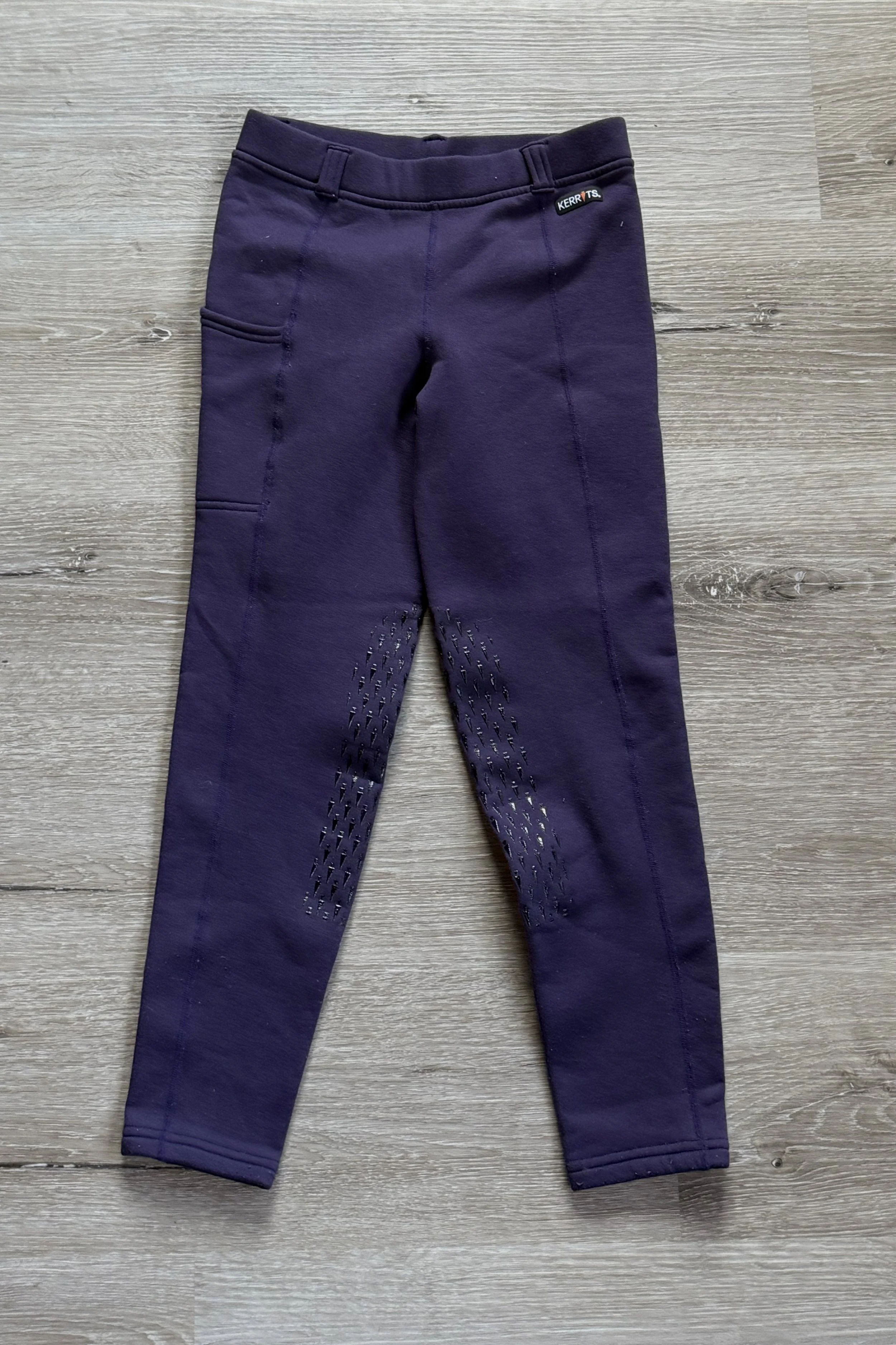 Kerrits Powestretch Pocket Fleece Tights In Purple - Kids Large