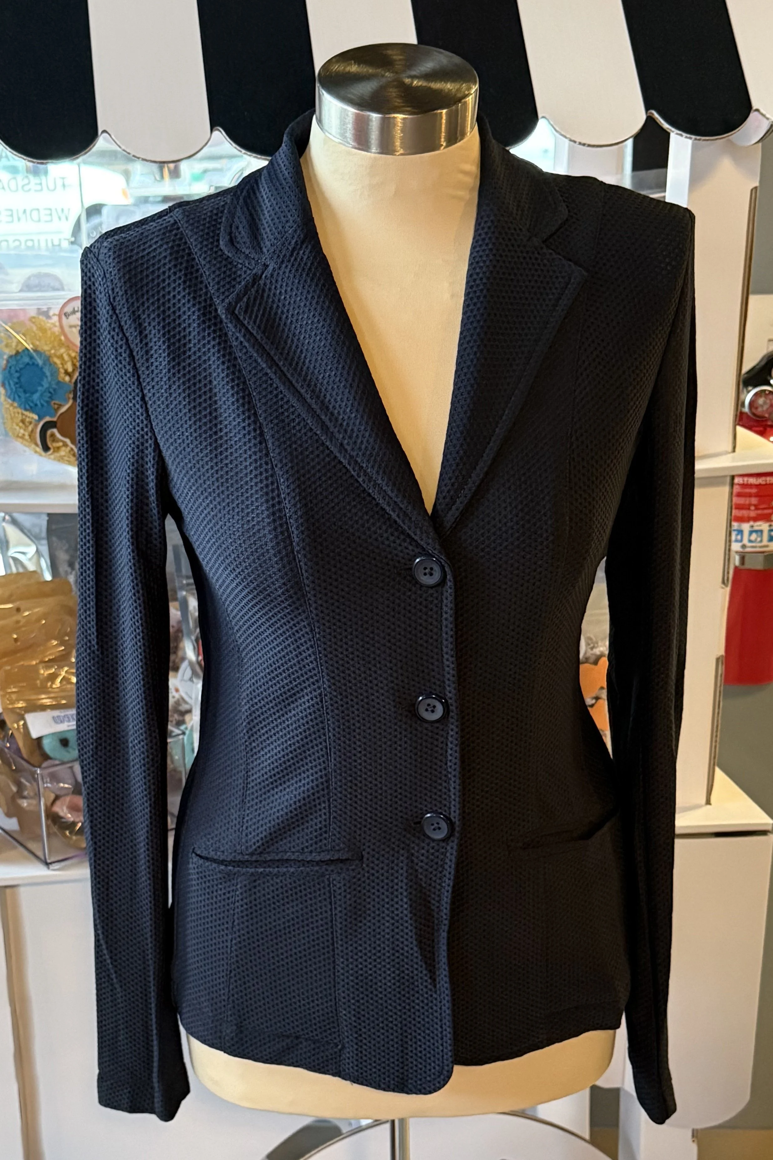 Royal Highness Mesh Show Coat In Navy