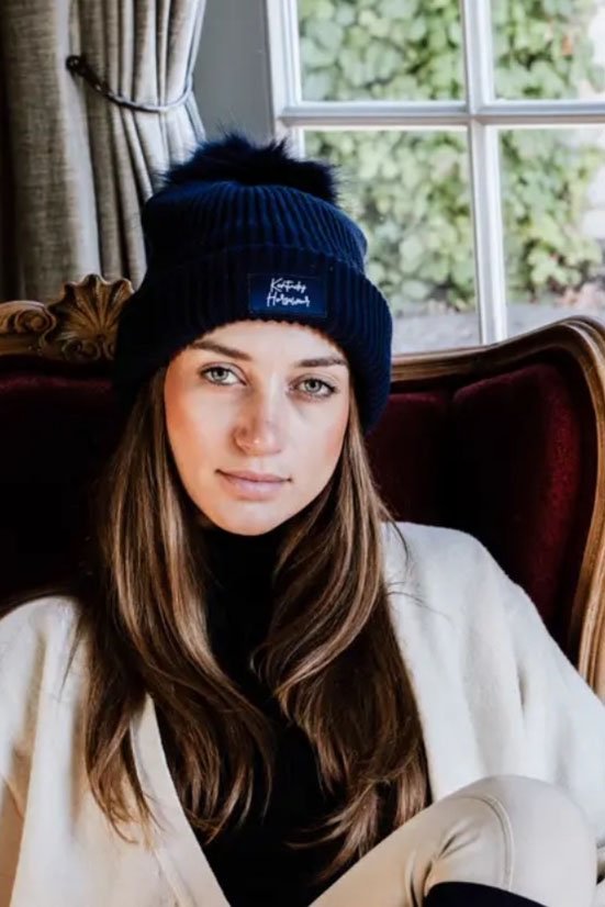 Kentucky Horsewear Beanie Pompom In Navy - 2nd Round Equestrian