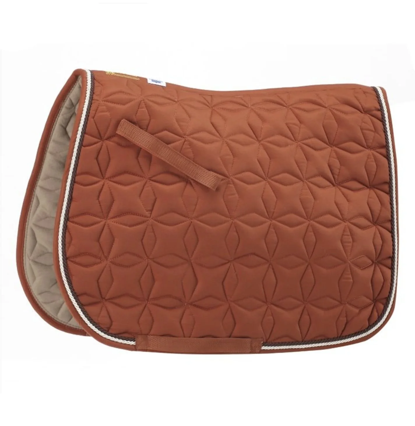 Roma Ecole Star Quilt Close Contact Saddle Pad In Burnt Orange - Full