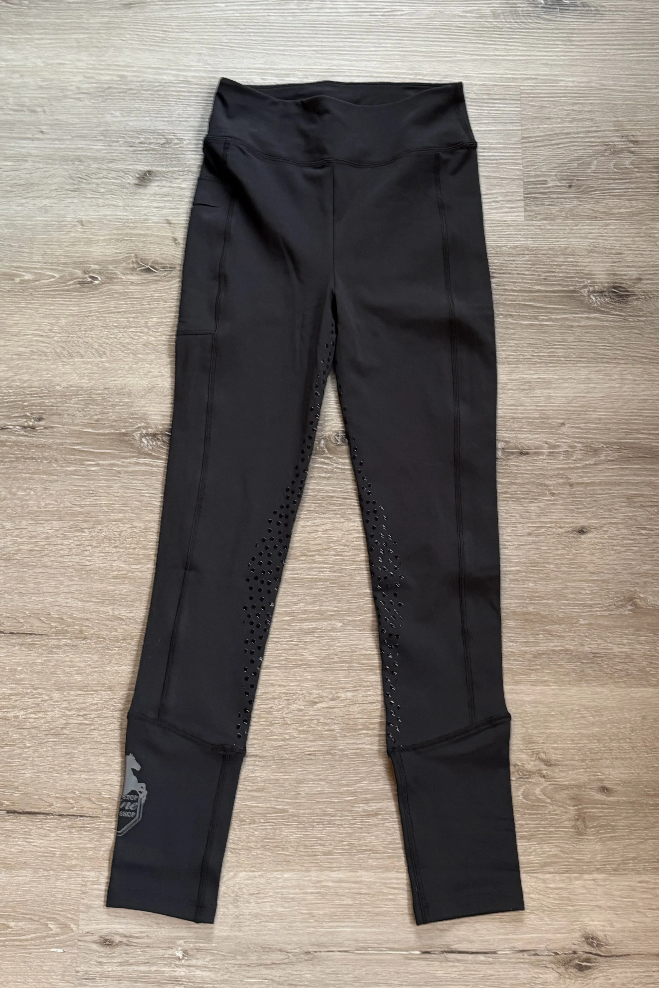 One Stop Equine Full Grip Tights In Black - US 4