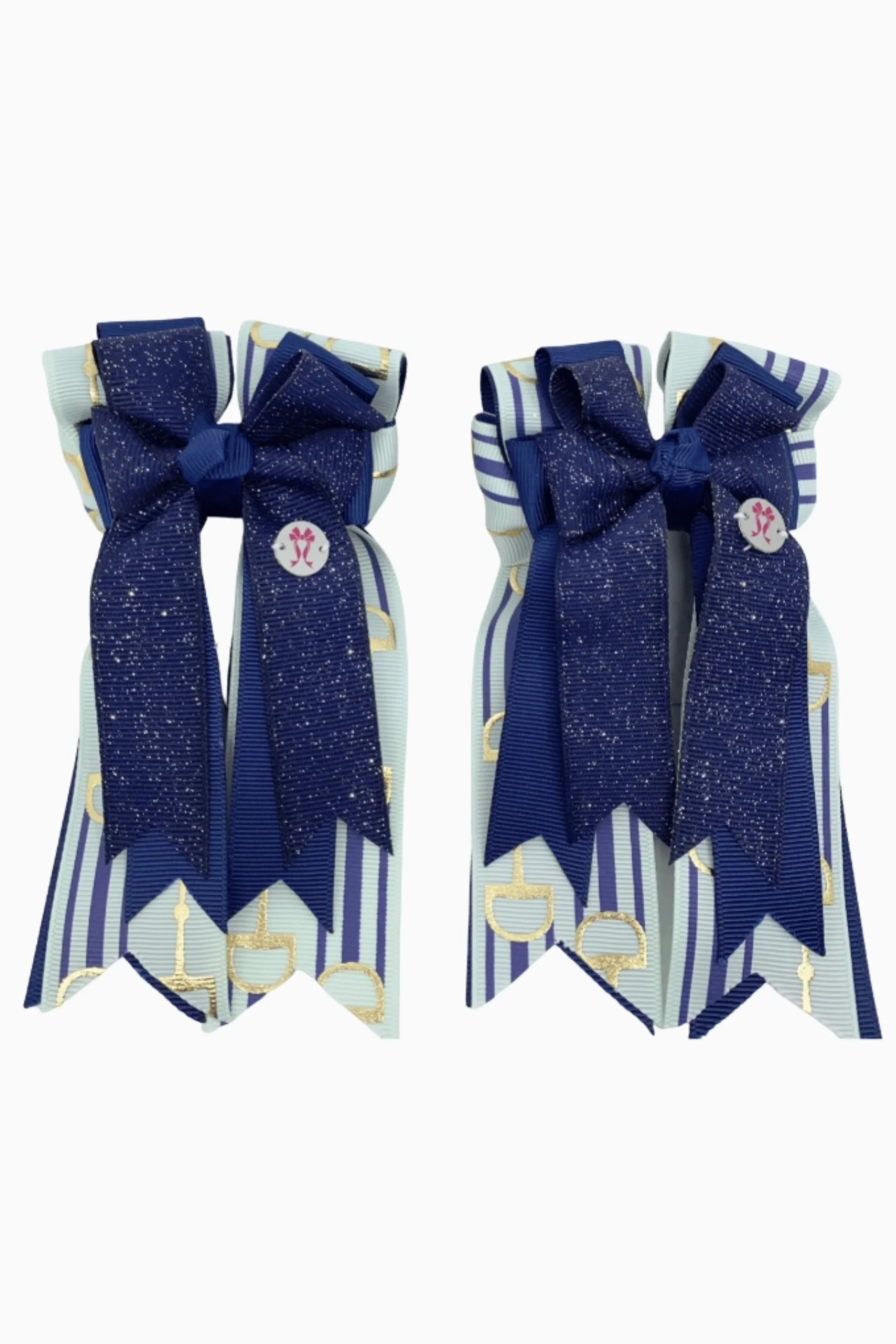 PonyTail Bows - Glitter Blue Bits