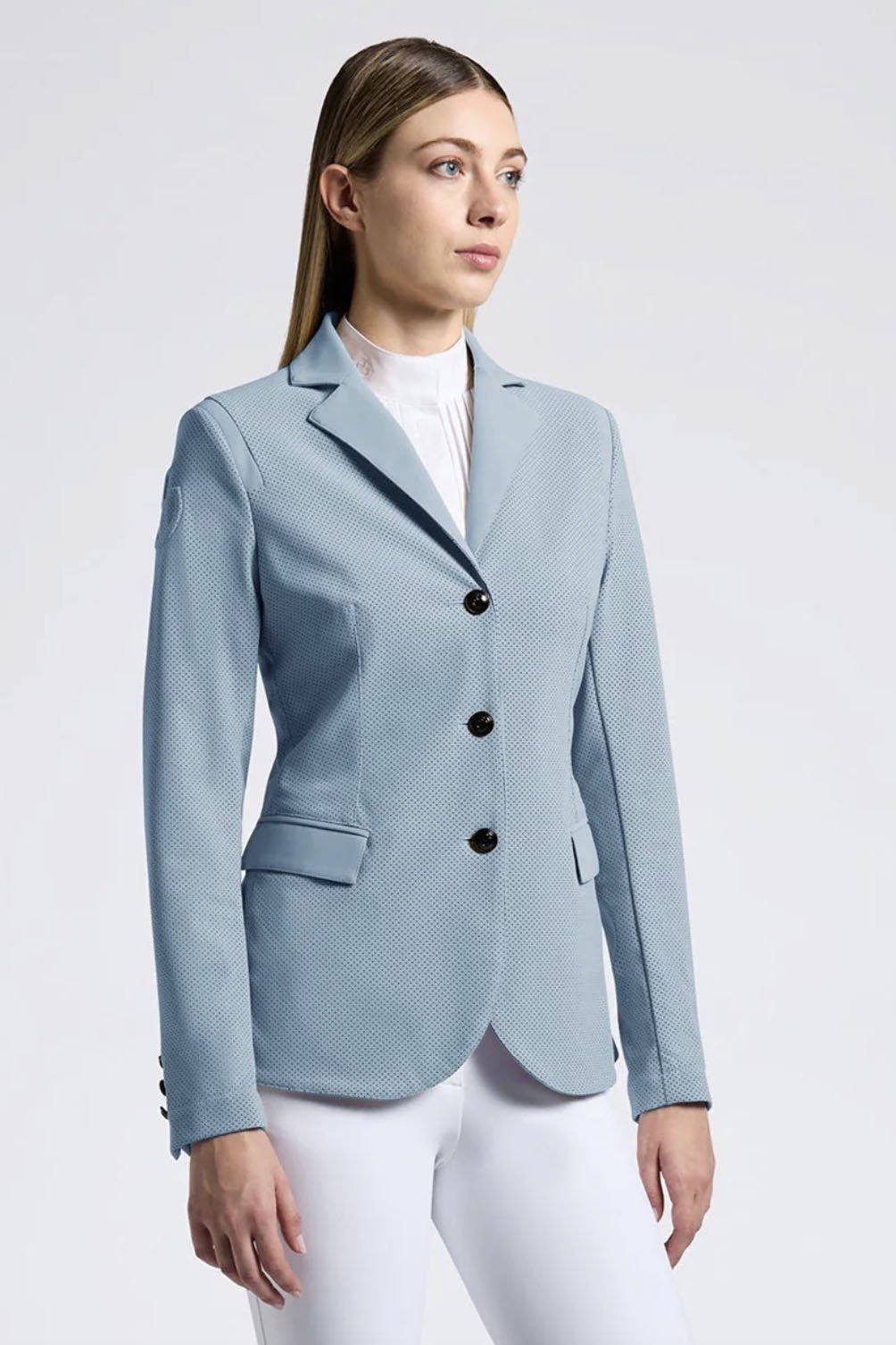 CAVALLERIA TOSCANA PERFORATED COMPETITION JACKET IN LIGHT BLUE