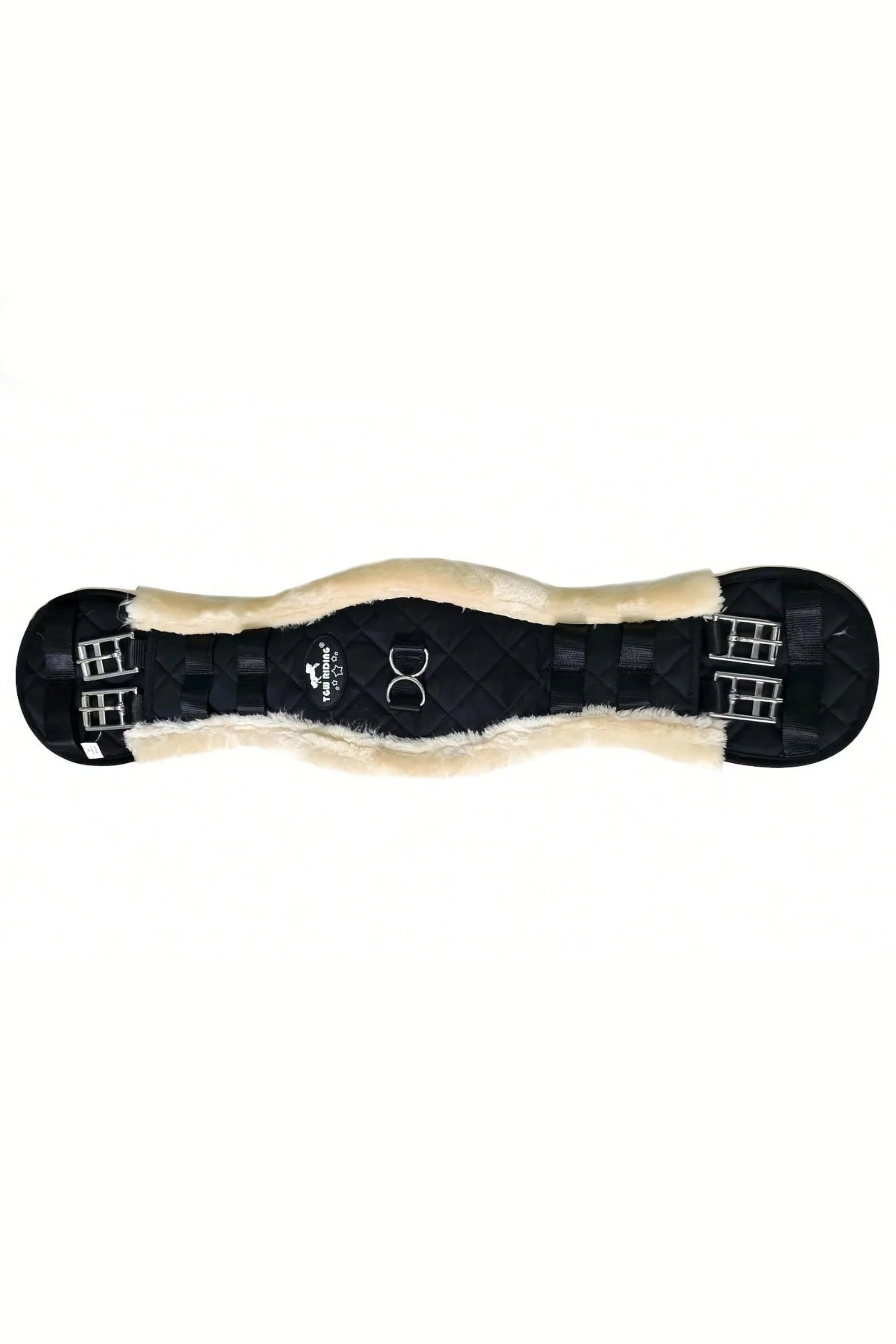 TGW Contour Quilted Girth With Fleece IN Black & Natural - 22"