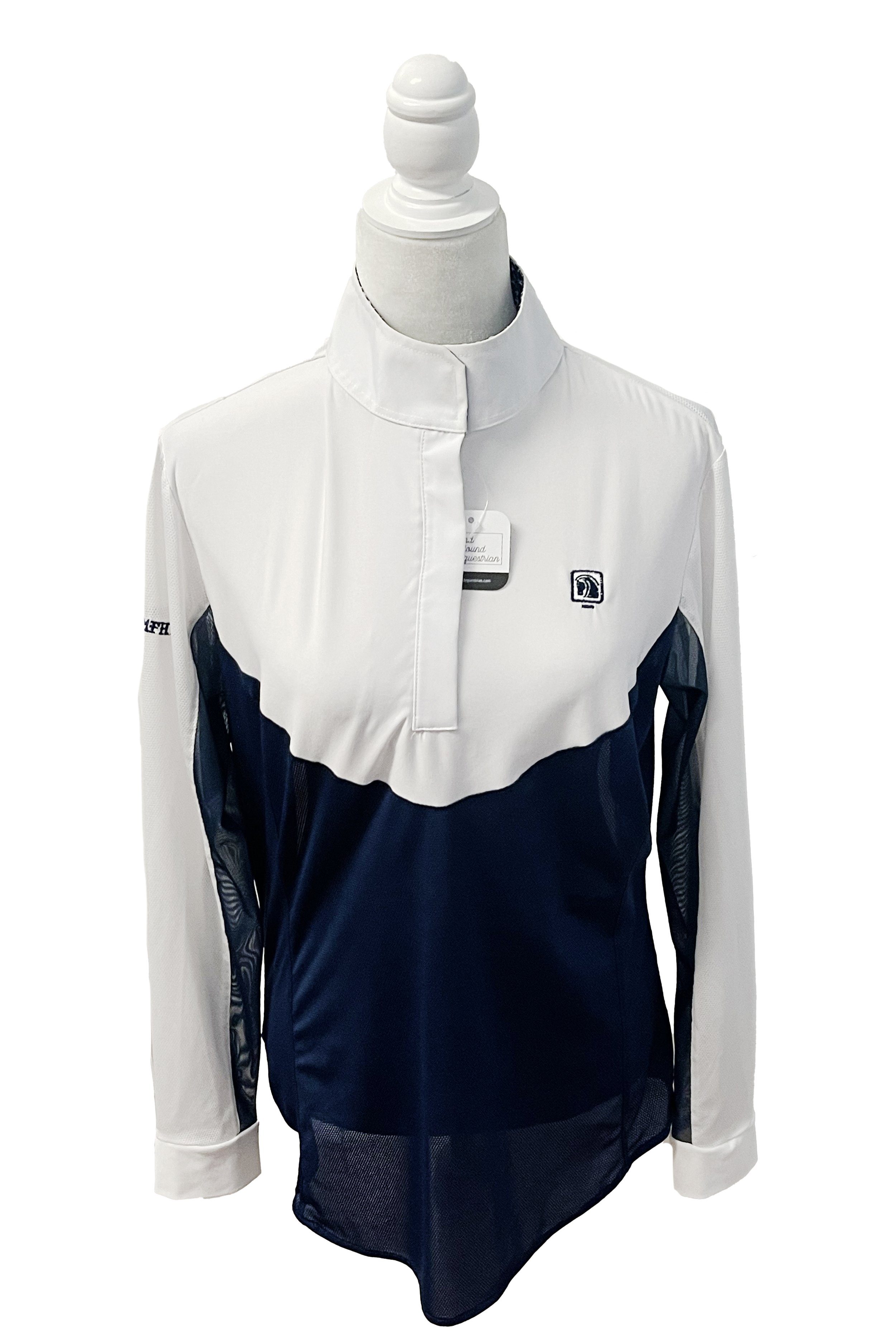 Romfh Infinity Long Sleeve Show Shirt In Navy/White - Large
