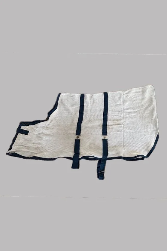 Cotton Anti-Sweat Scrim Sheet in White and Navy  76"