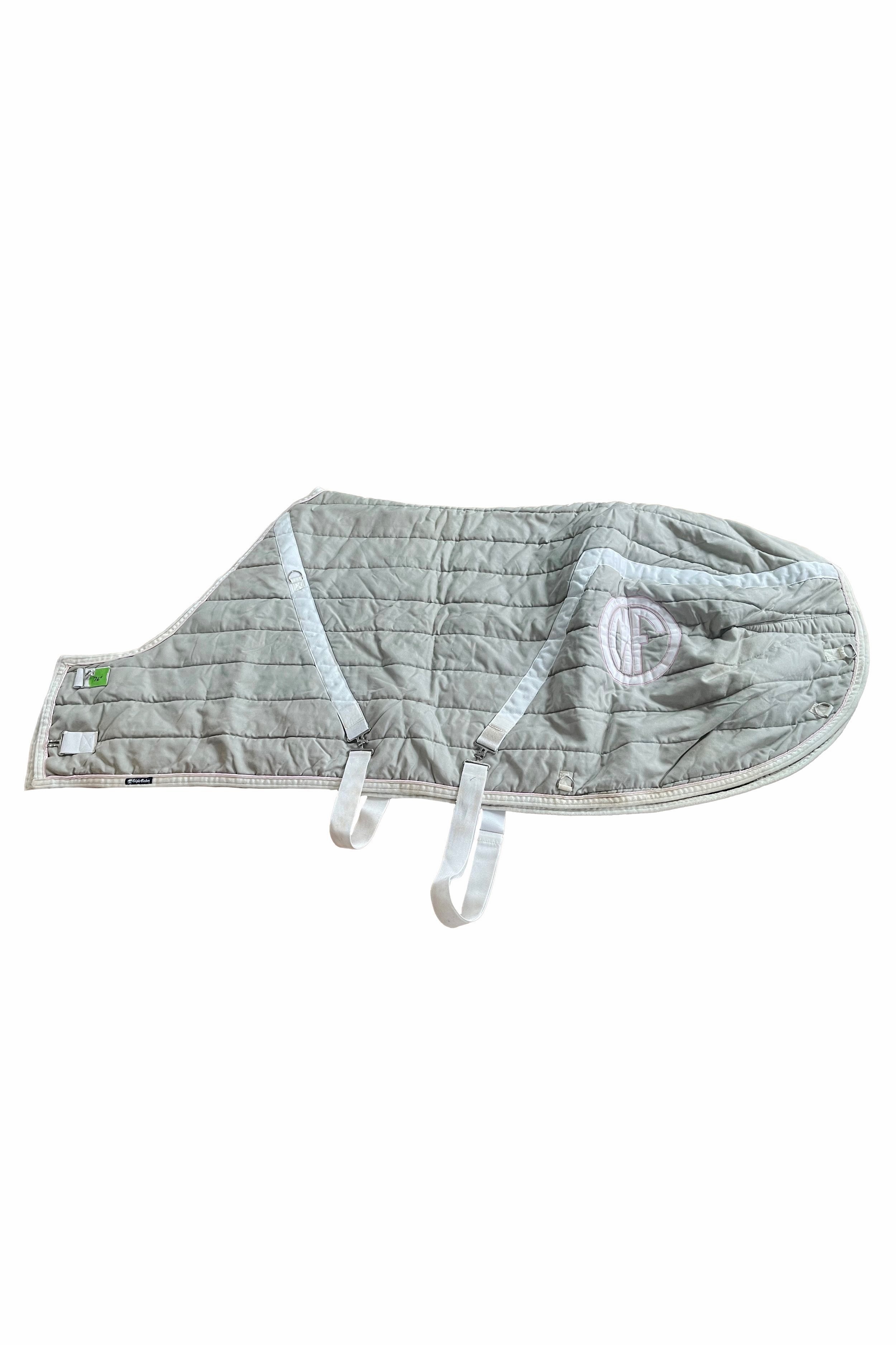 Triple Crown Medium Stable Sheet In Grey With Pink Trim - 76" - 2nd Round Equestrian