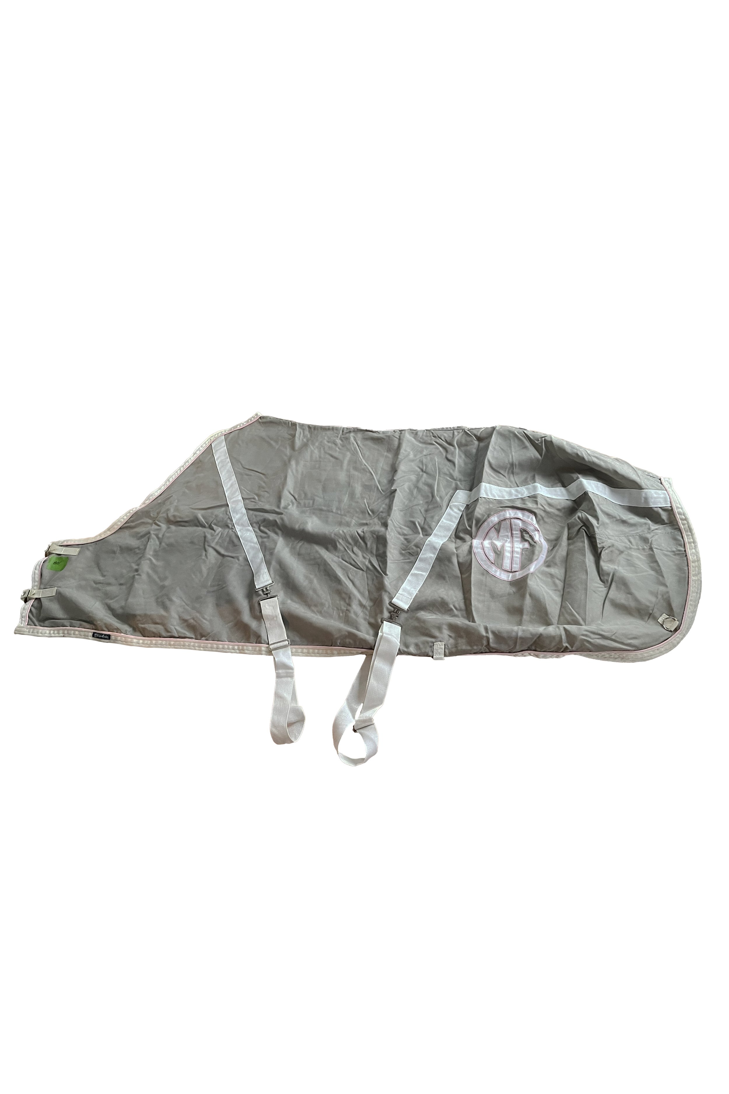 Triple Crown Light Stable Sheet In Grey With Pink Trim -80" - 2nd Round Equestrian