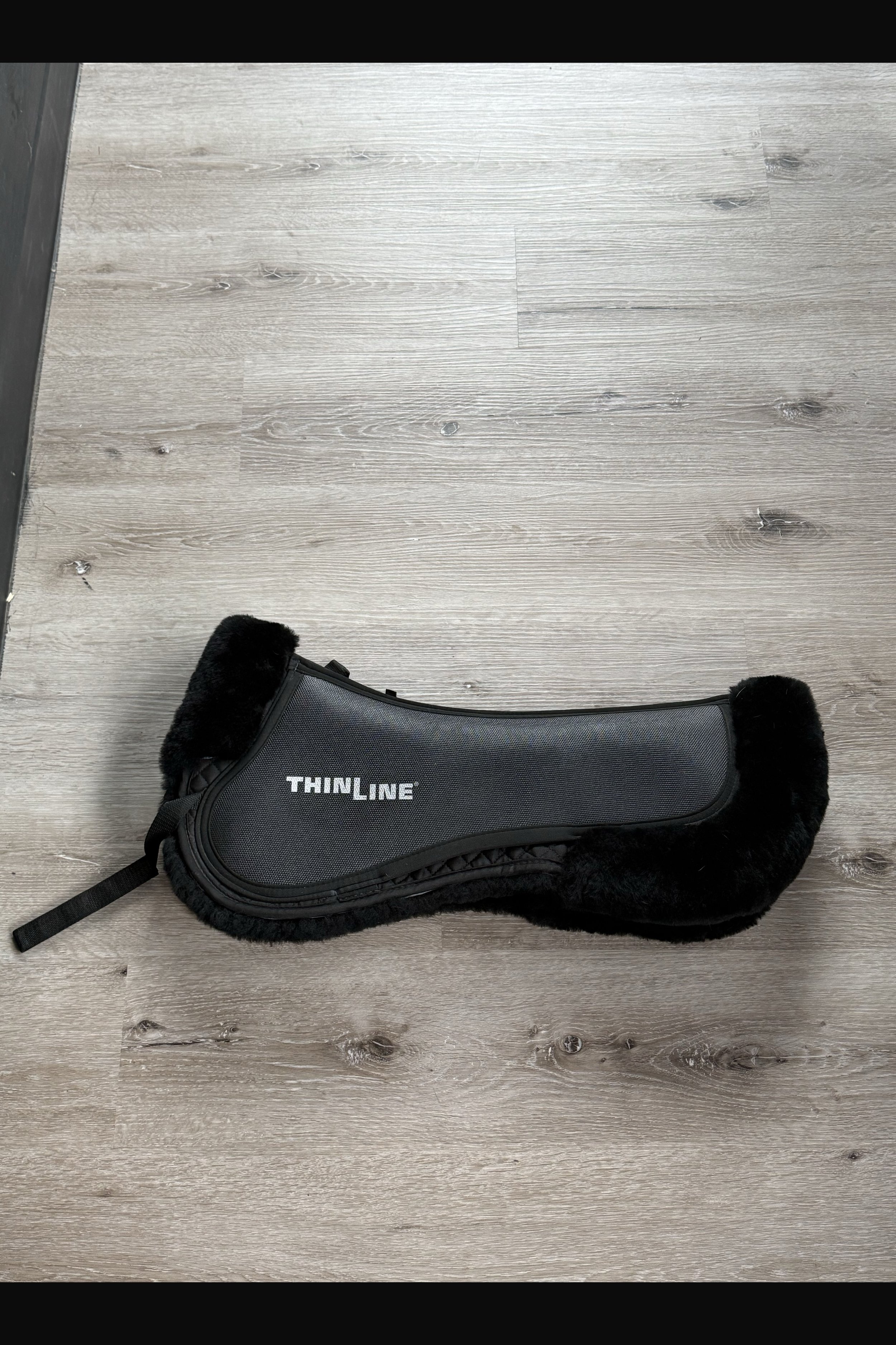 Thinline Trifecta Full Sheepskin Half Pad In Black - Large