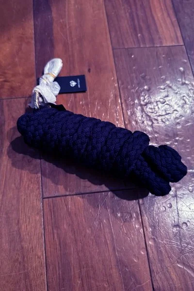 Aro Equi Braided Lead Rope With Snap In Navy/Gold