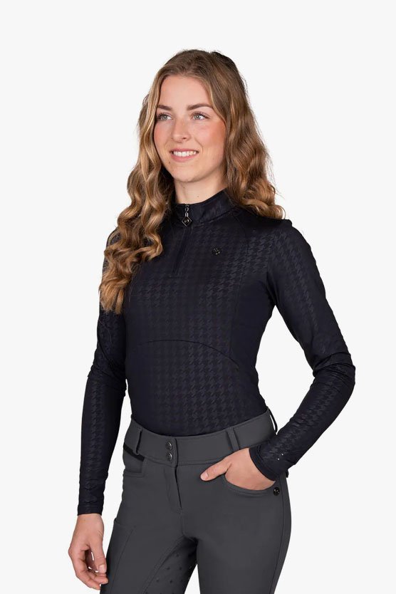 QHP Fayen Baselayer Sport Shirt In Black - 2nd Round Equestrian