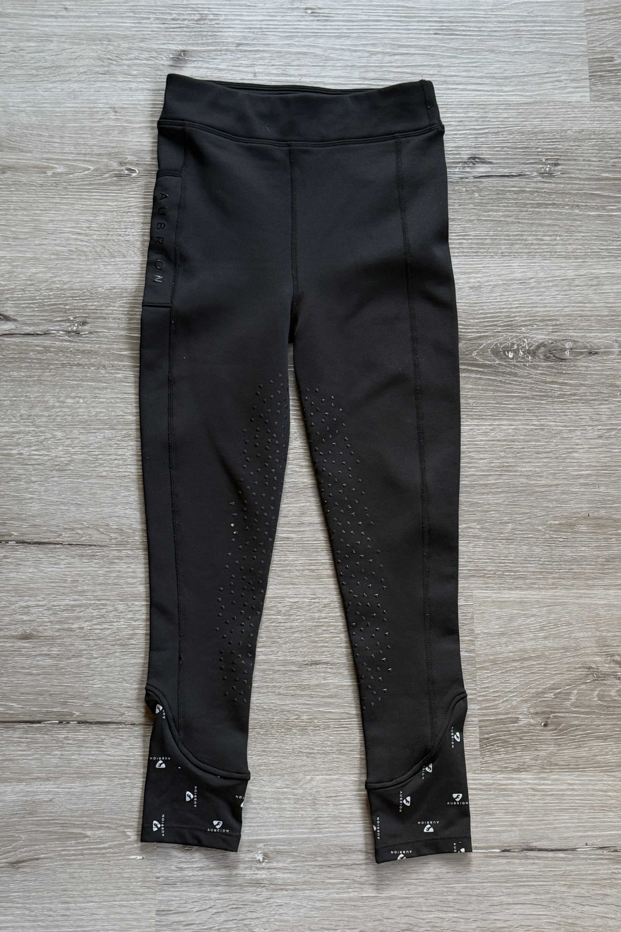 Aubrion Porter Knee Grip Tights In Black - Kids 9-10