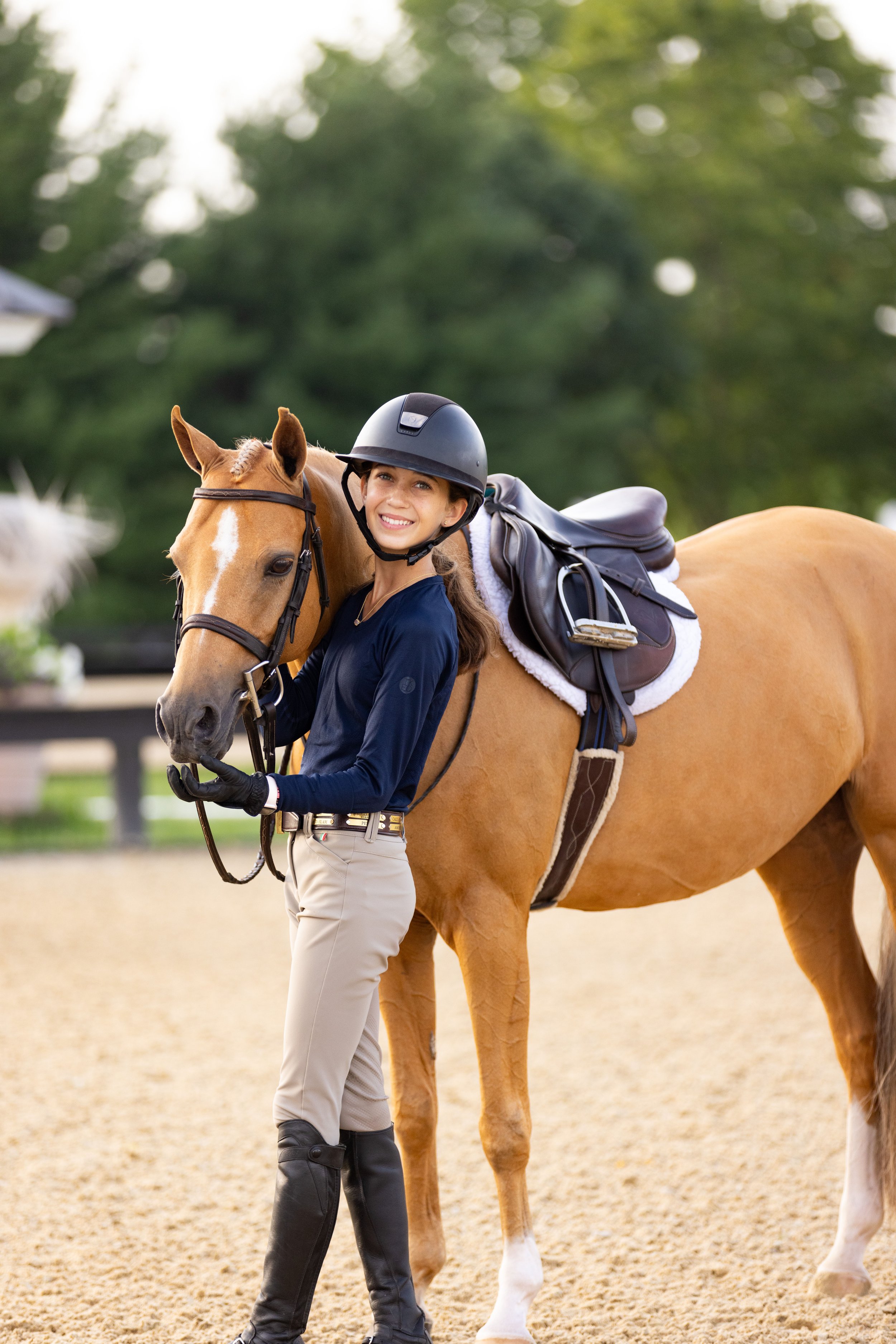 TKEQ The 'KENNEDY' Seamless Long Sleeve 2.0 V Neck In Navy - 2nd Round Equestrian