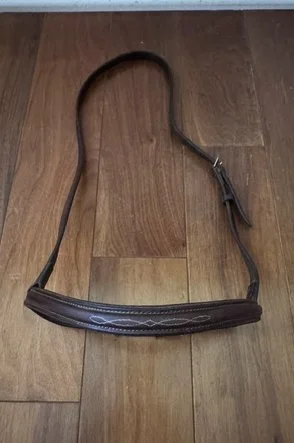 Raised Fancy Stitched Browband In Brown - Full