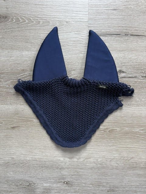 Horze Supreme Silent Horse Ear Net - Peacoat Dark Blue