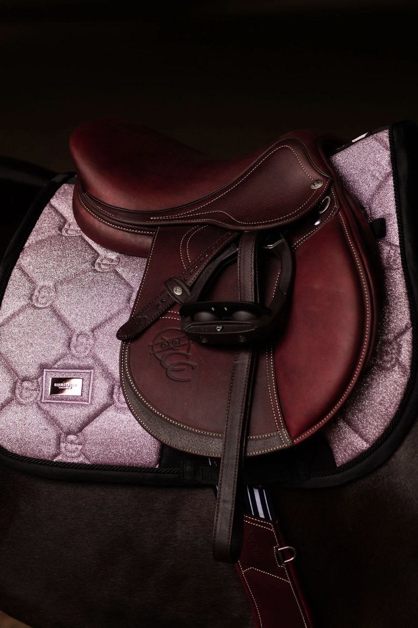 Equestrian Stockholm Jump Saddle Pad In PINK GLIMMER