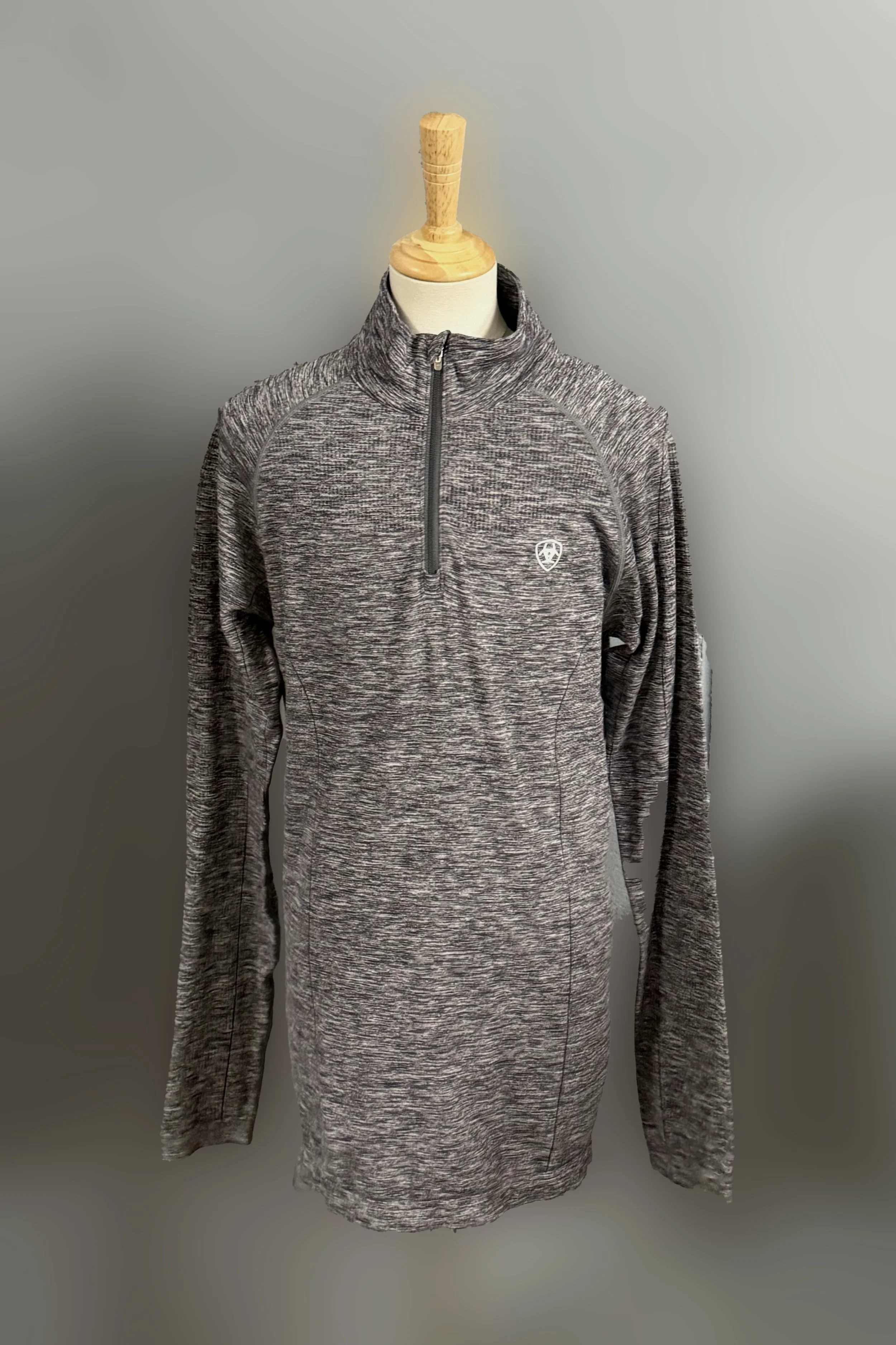 Ariat 1/4 Zip Long Sleeve Baselayer In Grey - Large