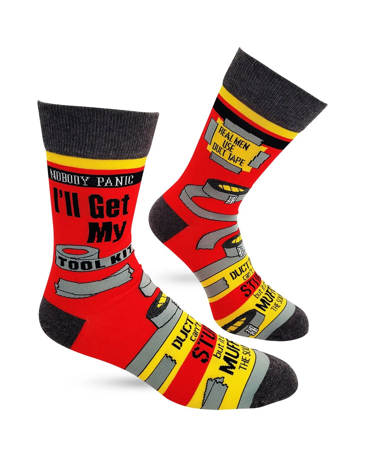 Fabdaz Nobody Panic I'll Get My Tool Kit  Men's Novelty Crew Socks