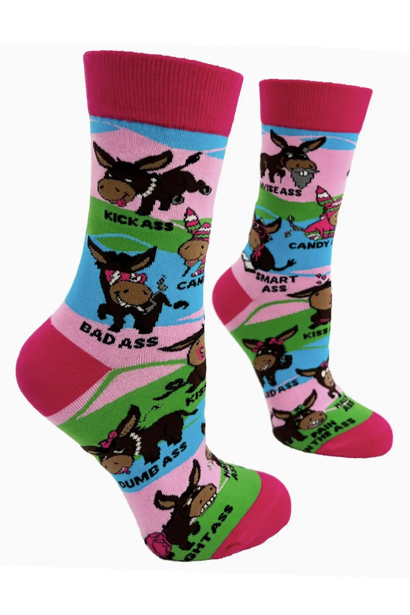 Fabdaz Women's Crew Socks - Asses - Smart, Dumb, Etc