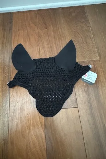 Crochet Bonnet In Black - Horse