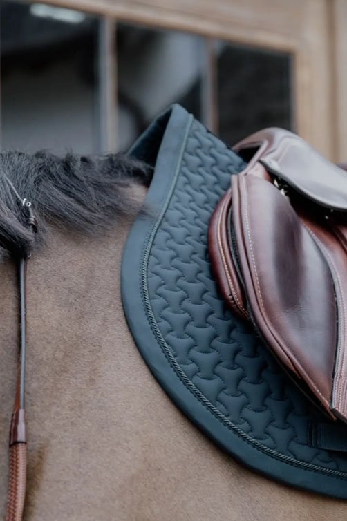 Kentucky Horsewear 3D Logo Plaited Jump Saddle Pad In Pine Green - 2nd Round Equestrian