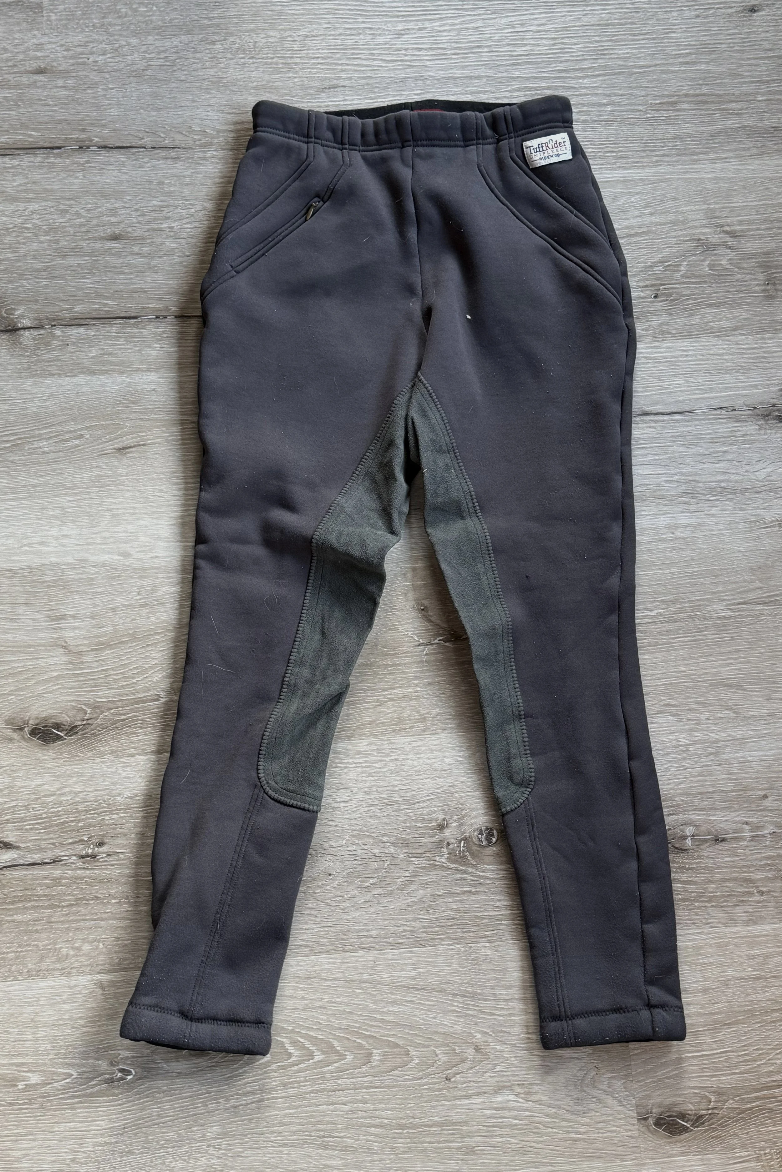 TuffRider Fleece Full Seat Winter Tights In Grey - 28