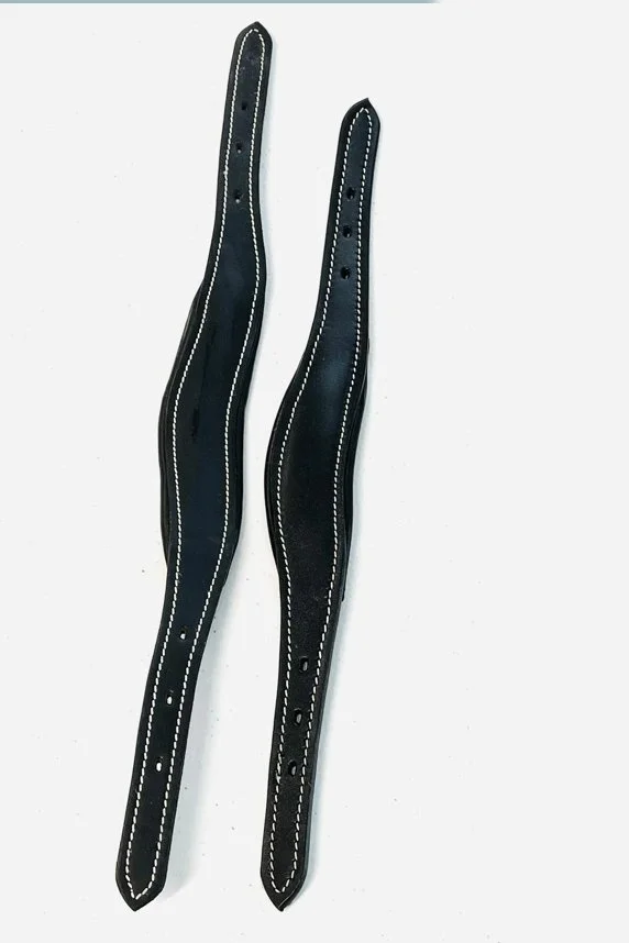 Star Point Horsemanship Replacement Leather Crown Halter Piece -Large 16in - Black