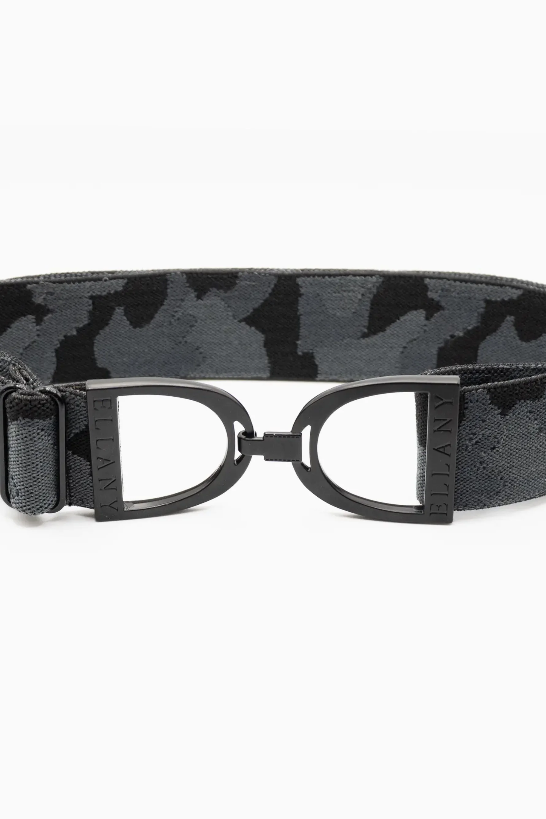 Ellany Stirrup Elastic Belt In Black Camo & Gunmetal 2" - Size Youth - Adult 2XL