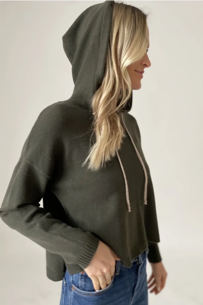 SIX FIFTY Good Mood Smiley Hoodie In Olive & Latte - 2nd Round Equestrian