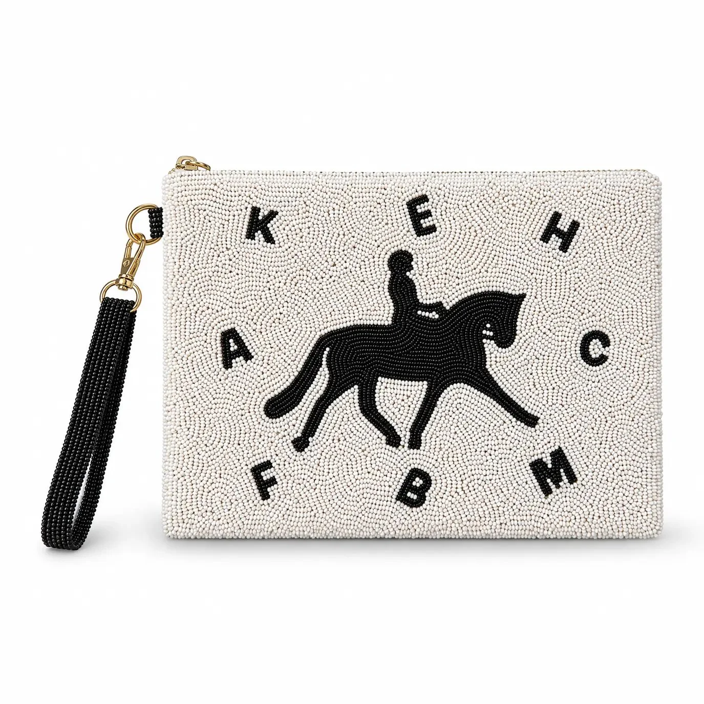 Tucker Tweed Equestrian Dressage Large Beaded Pouch
