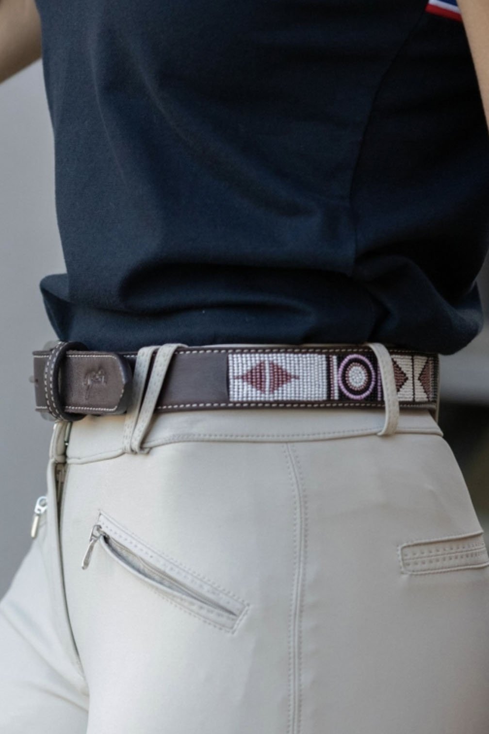 Penelope Pearl Belt In Havana & Pink
