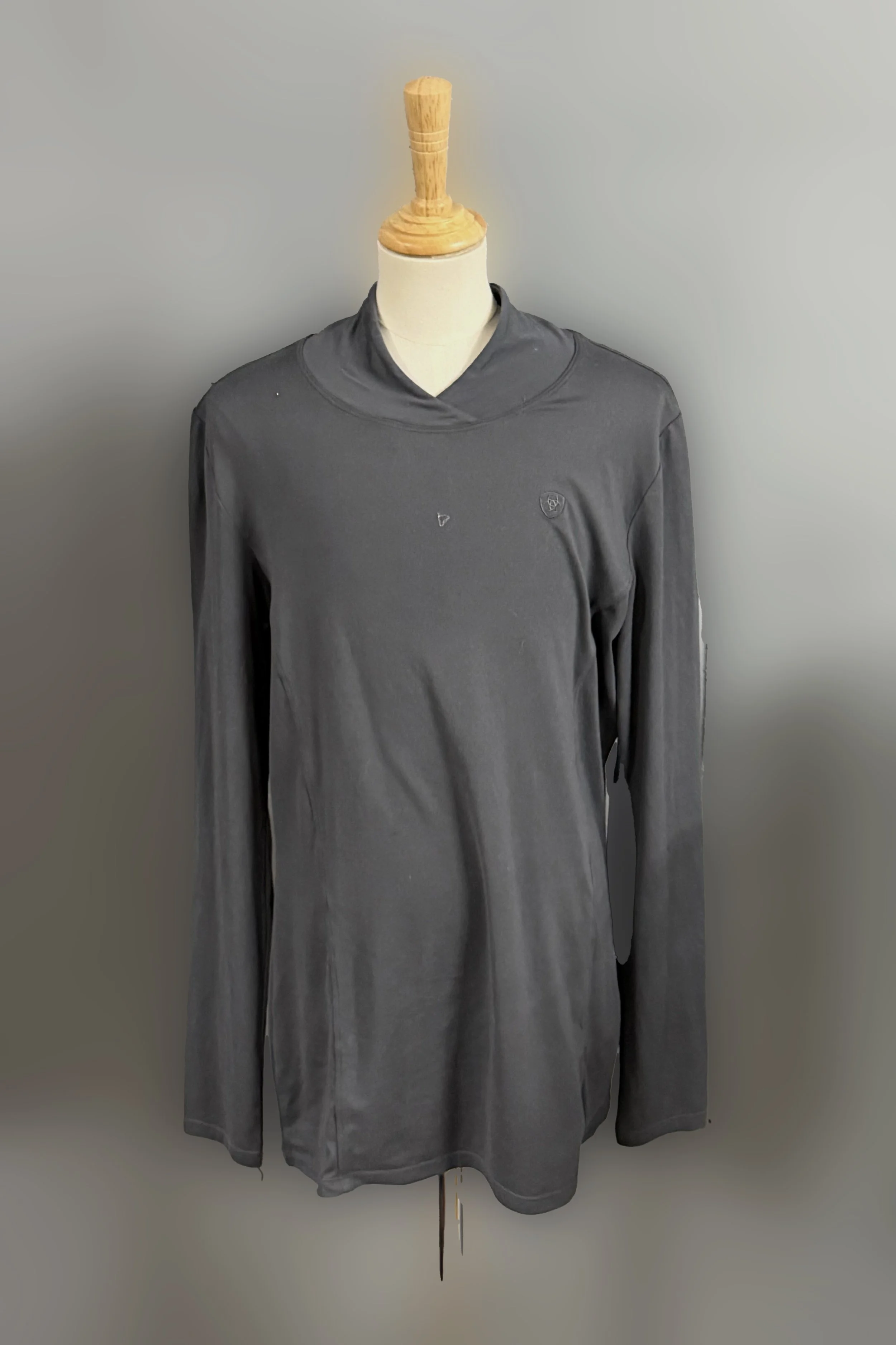 Ariat Cold Series Mock Neck Long Sleeve Shirt In Grey - Medium