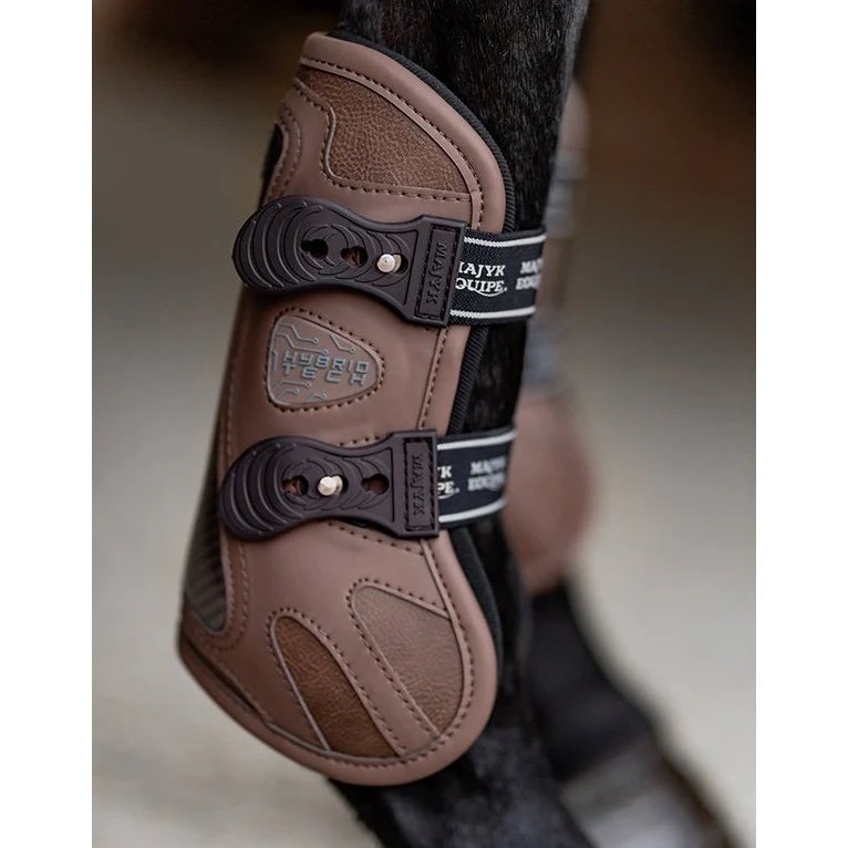 Majyk Equipe Hybrid Tech Performance Jump Boot in Brown and Gold - Medium - 2nd Round Equestrian