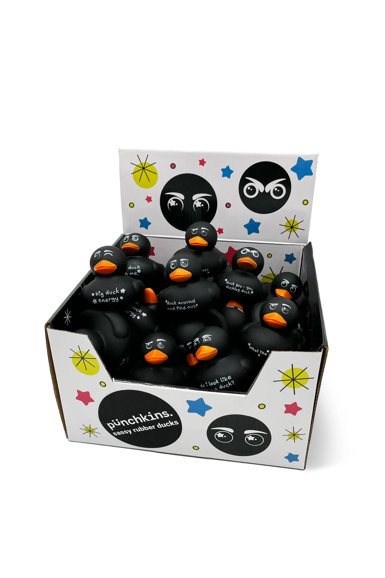 Funny Rubber Ducks In Black - Various Phrases