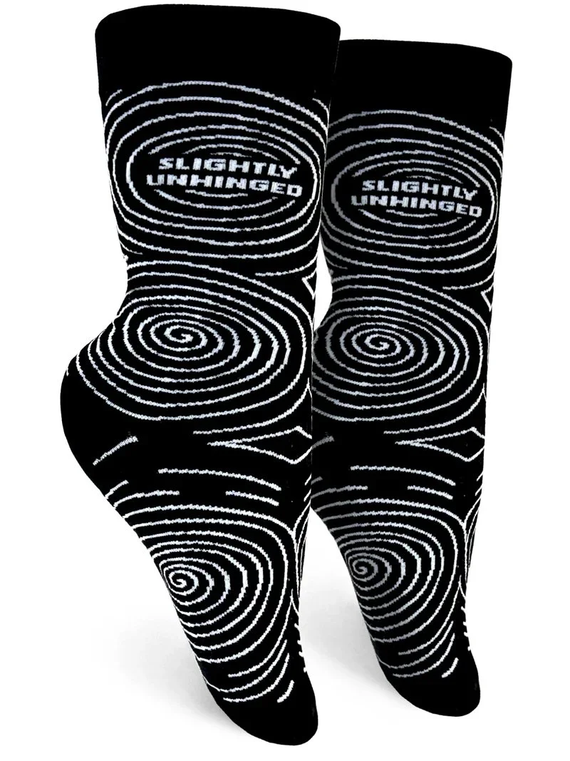 Groovy Things 'Slightly Unhinged' Womens Crew Socks