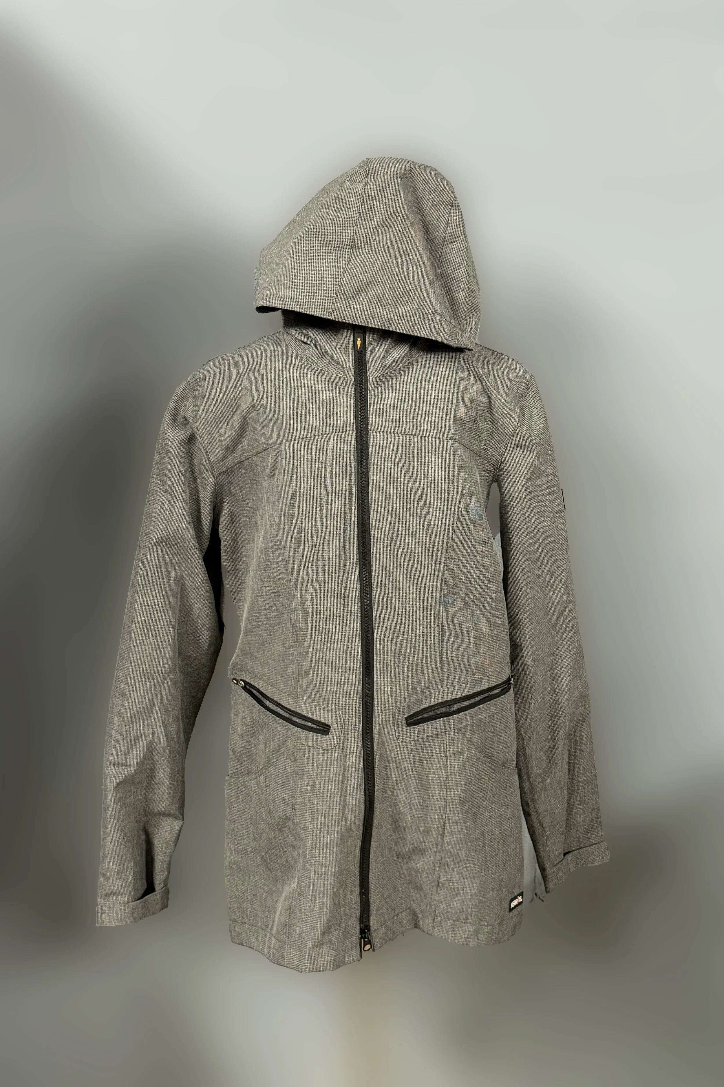 Kerrits Waterproof Riding Jacket In Grey & Black Check - Medium