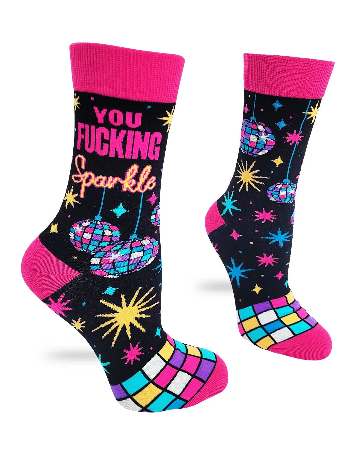 Fabdaz You Fucking Sparkle - Positive Message Ladies' Crew Socks