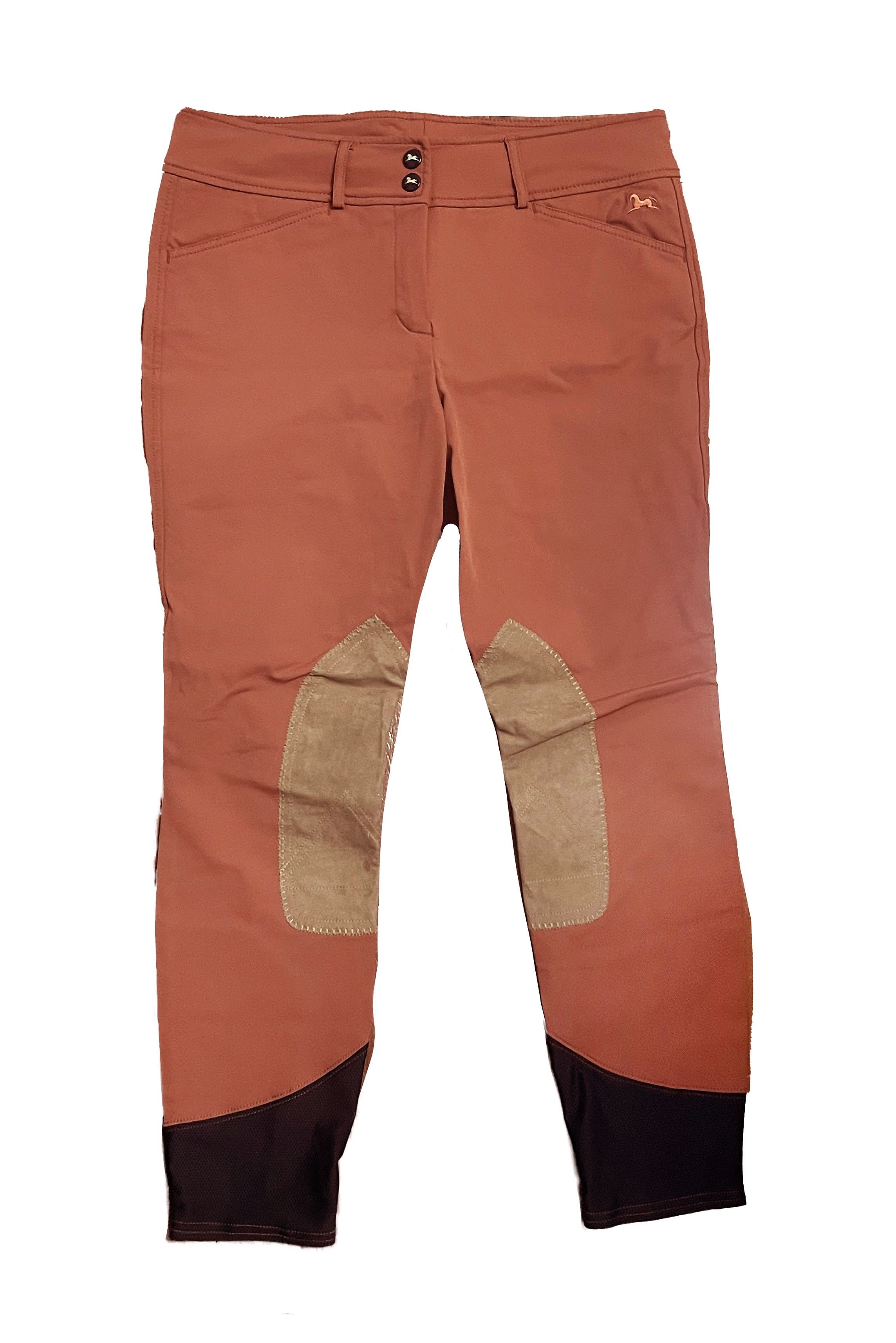 RJ Classics Gulf Nat Rise Knee Patch Breech In Rust - 30R