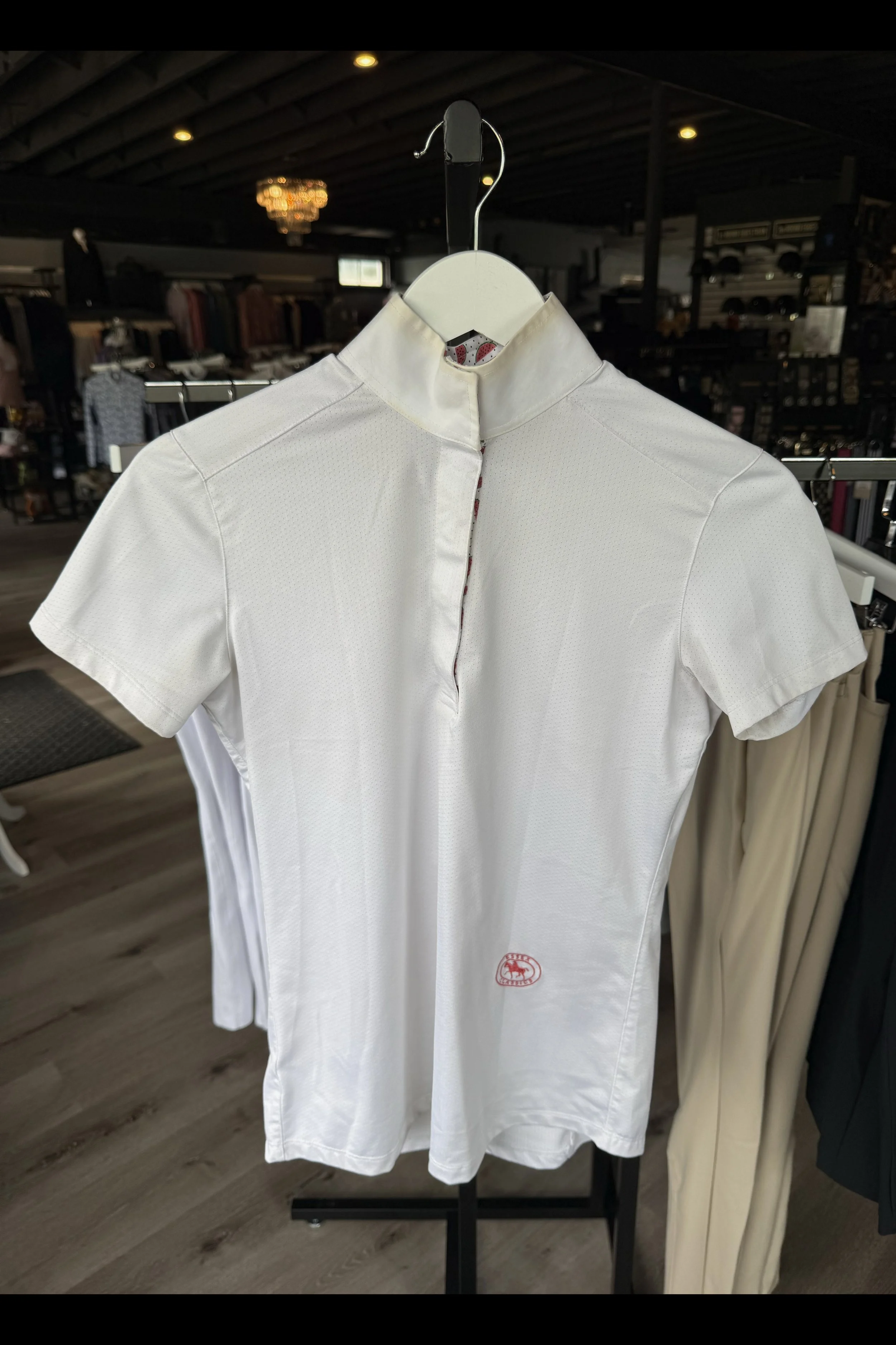 Essex Classics Talent Yarn Short Sleeve Show Shirt In White - Small