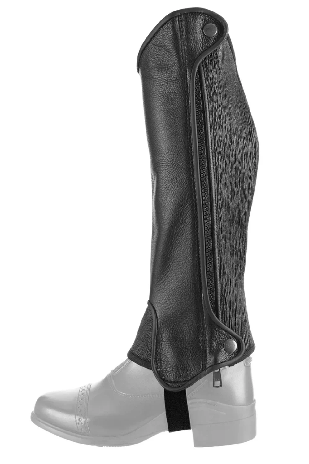 Royal Highness Genuine Leather Half Chaps In Black