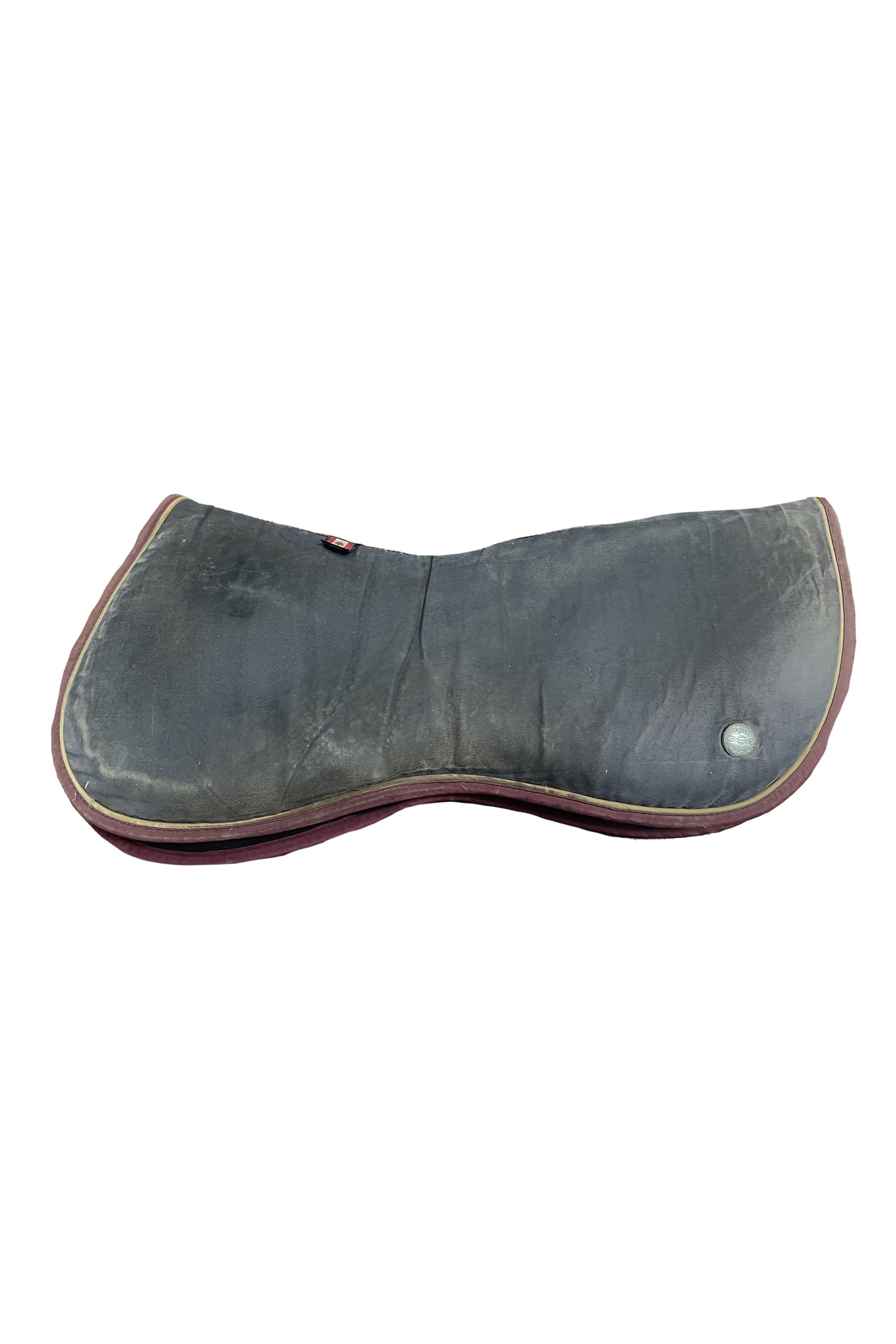 Ogilvy Memory Foam Half Pad In Charcoal W/Burgundy Trim - Regular